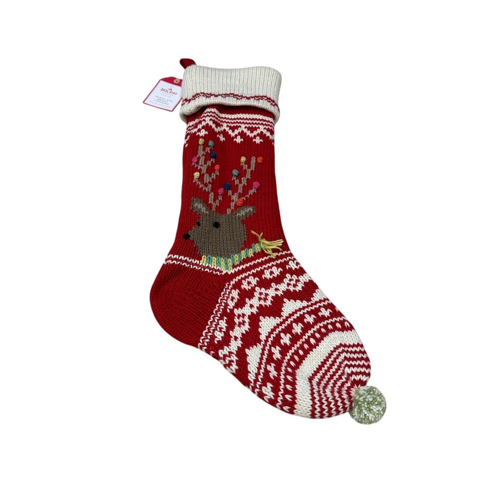 Pottery Barn Kids Reindeer Merry & Bright Christmas Stocking